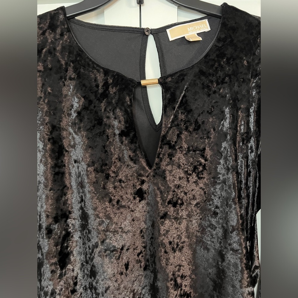 Michael Kors Black Velvet long sleeve Dress